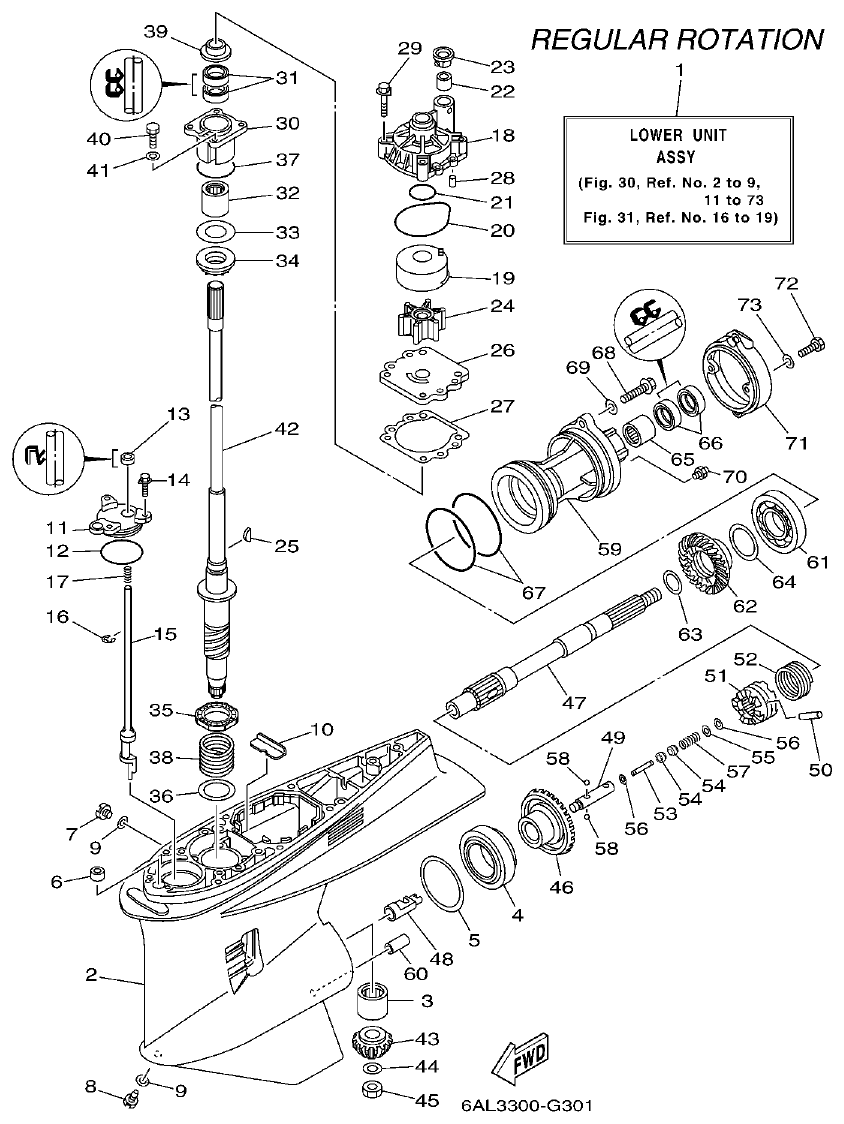 Yamaha F225BET, FL225BET LOWER CASING & DRIVE 1 parts diagram